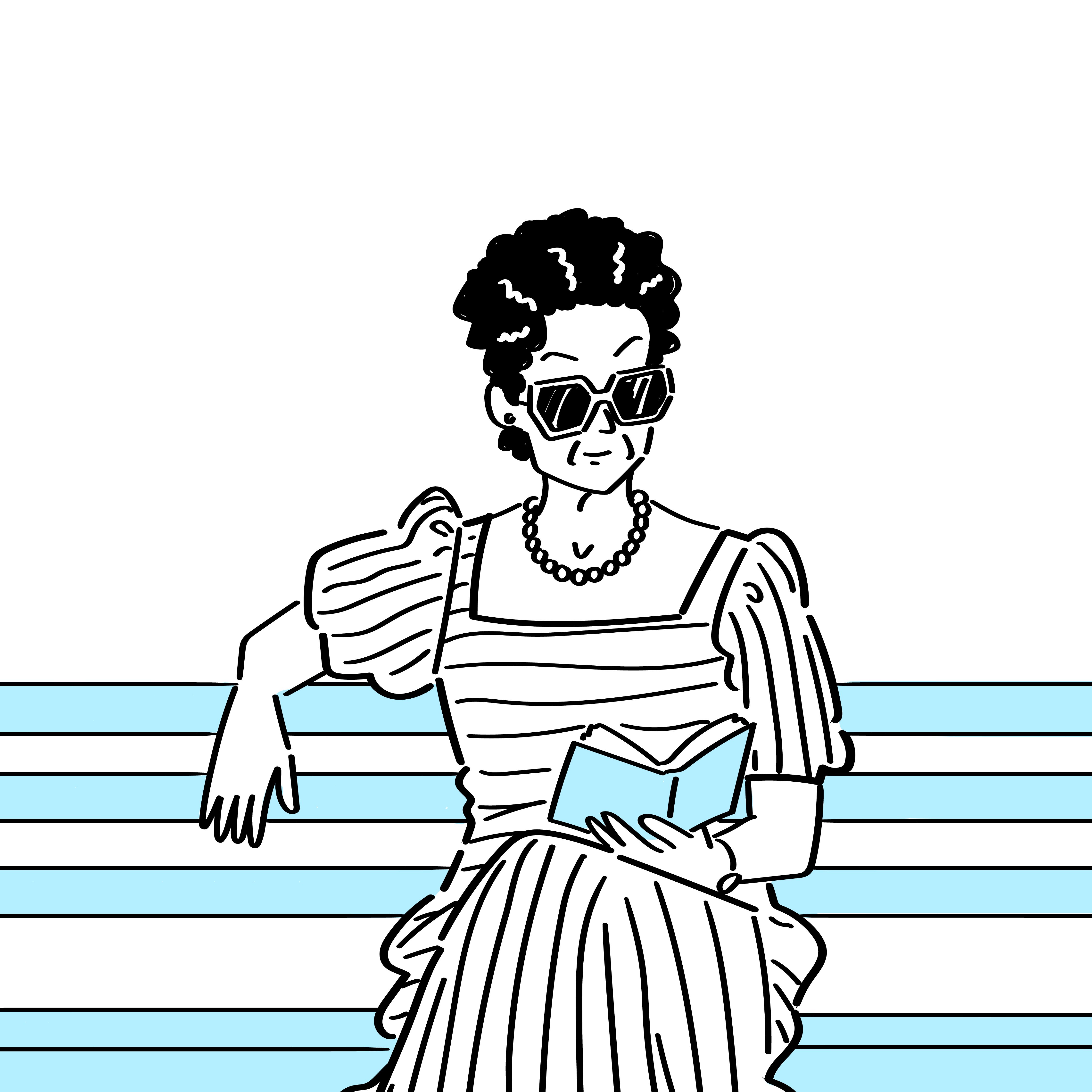 Vrouw met zonnebril leest een boek op een parkbankje.