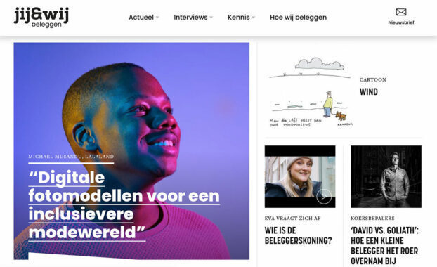 Screenshot van de website jij en wij online