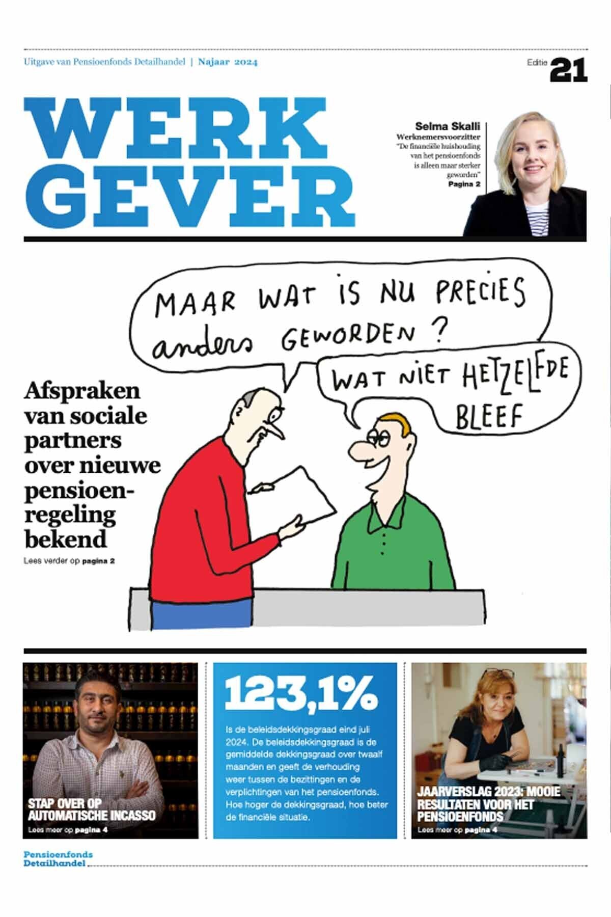 Omslag van de krant De Werkgever